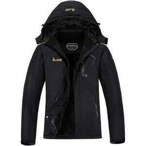 Women's Waterproof Ski Jacket Warm Winter Snow Coat, Black